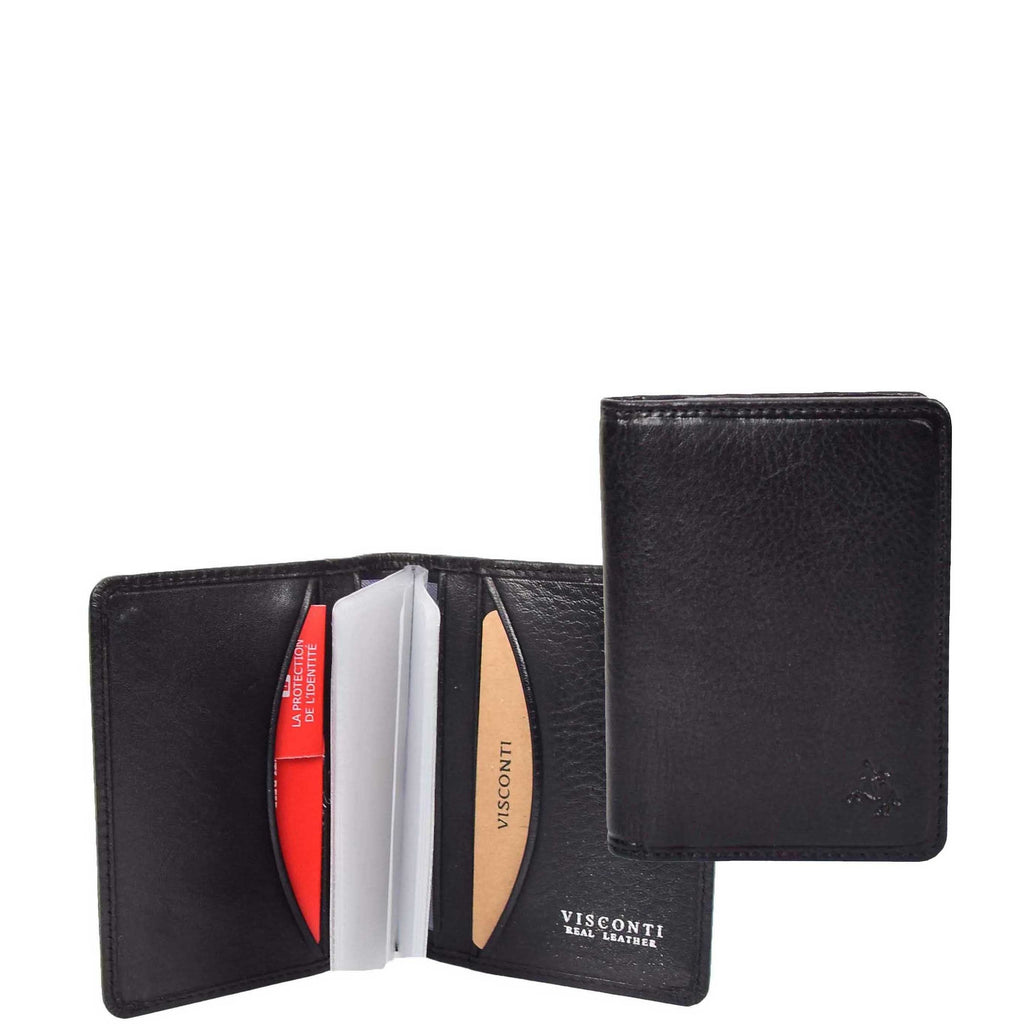 DR665 Men's Slim Real Leather Wallet RFID Credit Cards Holder Black 1