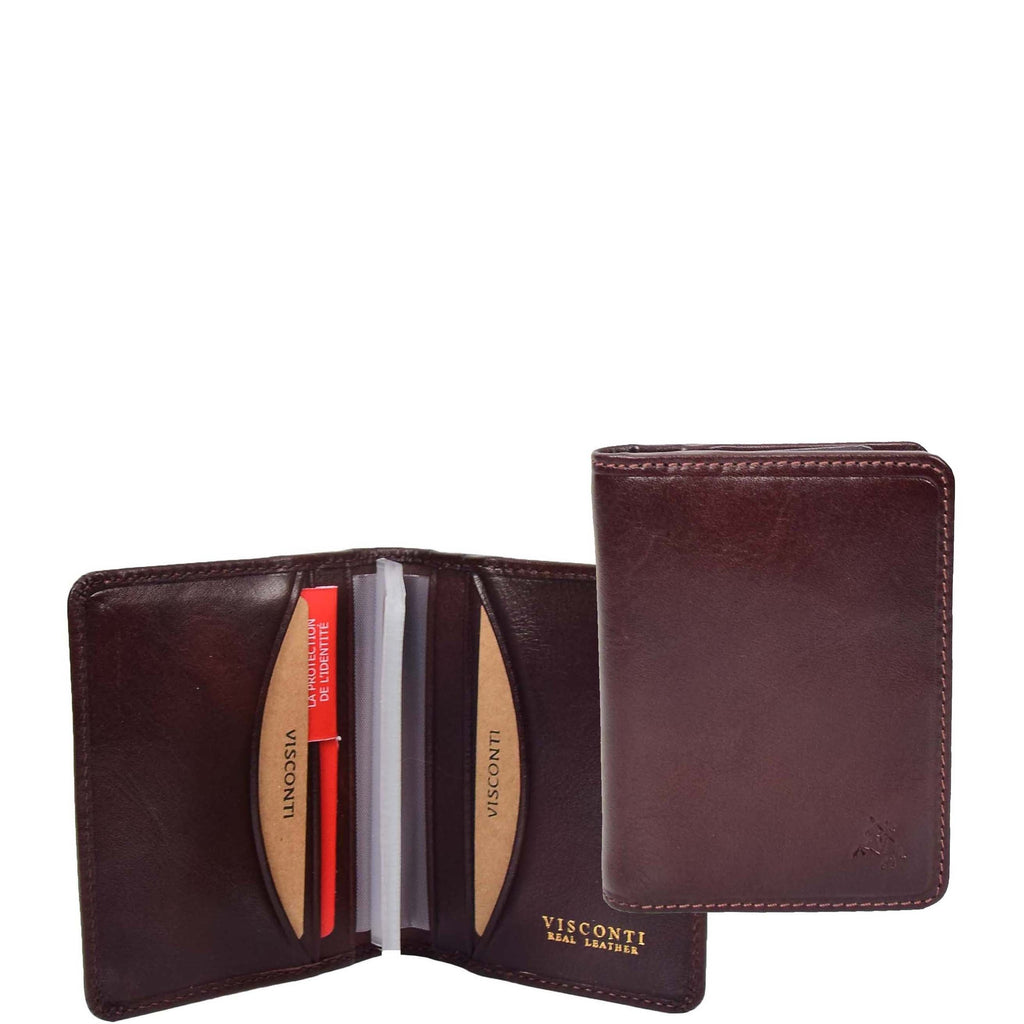 DR665 Men's Slim Real Leather Wallet RFID Credit Cards Holder Brown 1