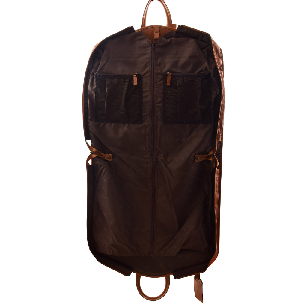 DR613 Genuine Leather Travel Suit Carrier Garment Bag Tan 10