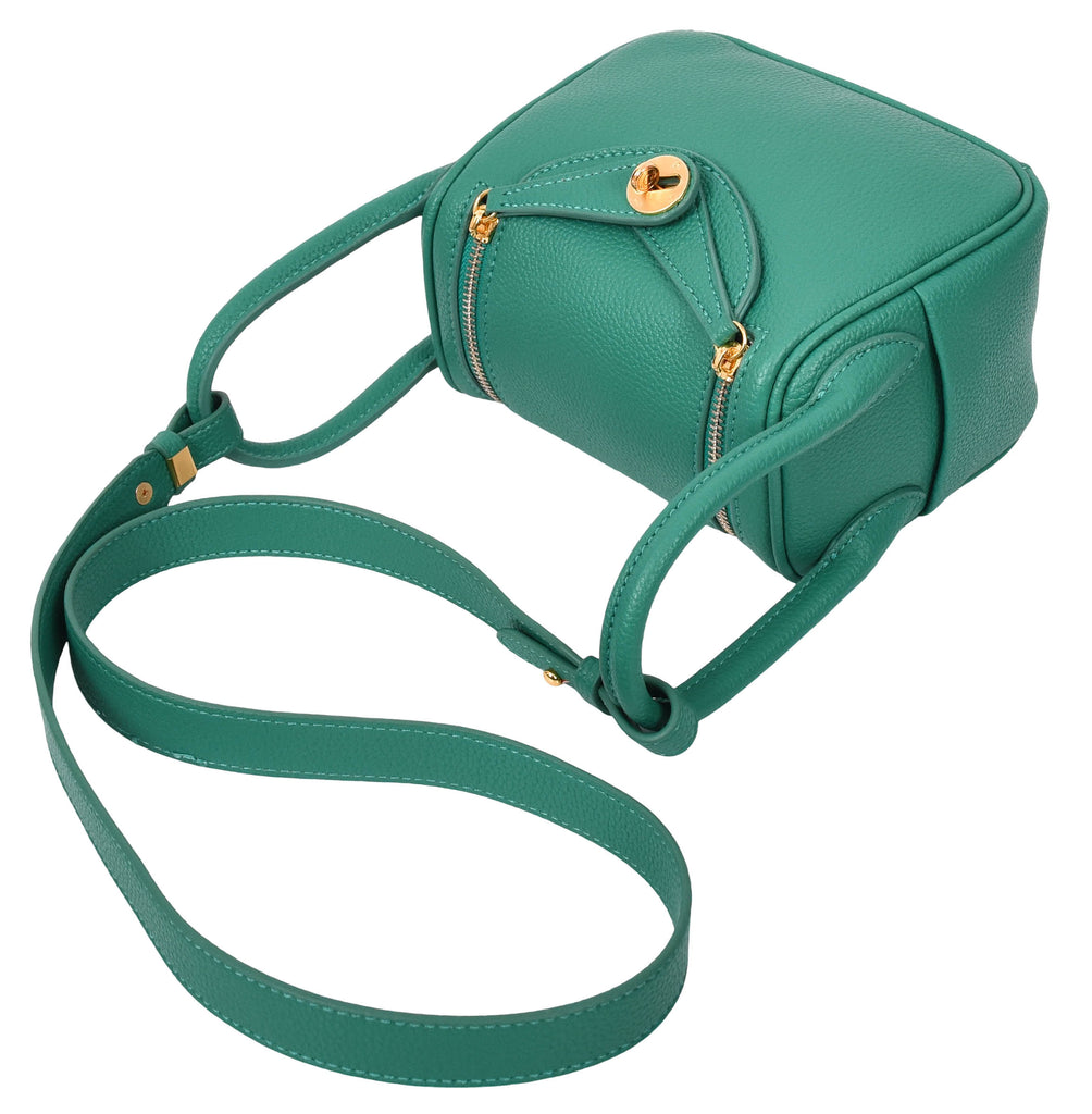 Regina Women's Faux Leather Mini Shoulder Strap Bag Green-10