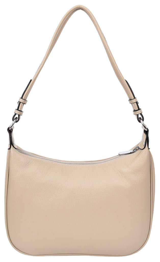 Kitchener Women's Leather  Organiser Hobo Style Shoulder Bag Taupe-10