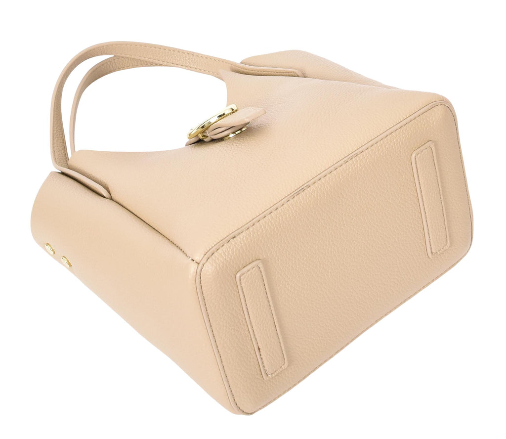 Montreal  Women's Small Faux Leather Shoulder Handbag Beige-11