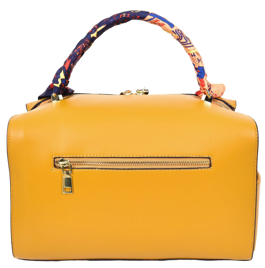 Aaliyah Women's  Faux Leather Barrel-Shaped Shoulder Handbag Yellow-10