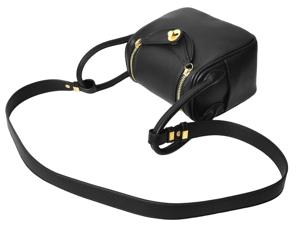 Regina Women's Faux Leather Mini Shoulder Strap Bag  Black-10