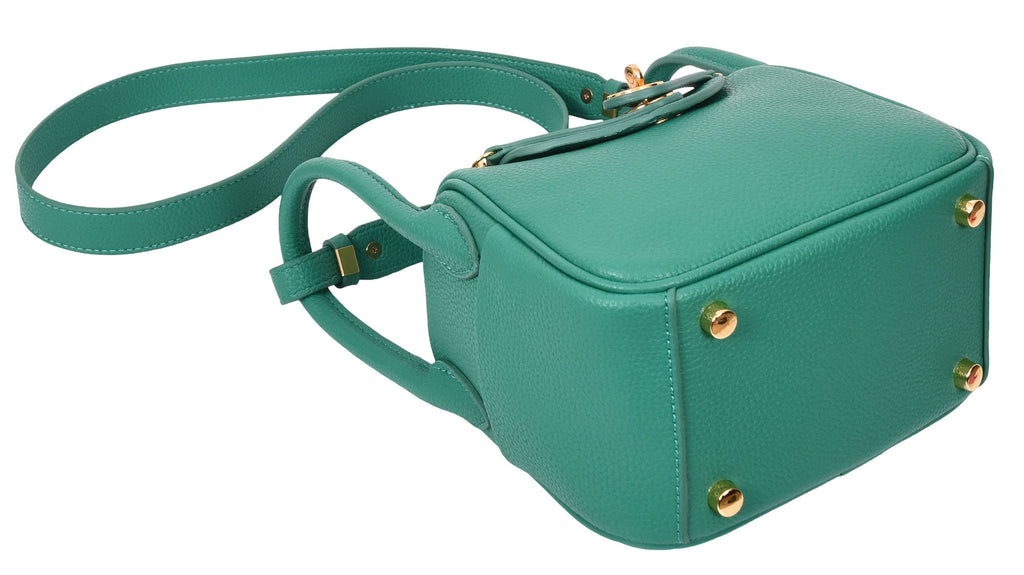 Regina Women's Faux Leather Mini Shoulder Strap Bag Green-11