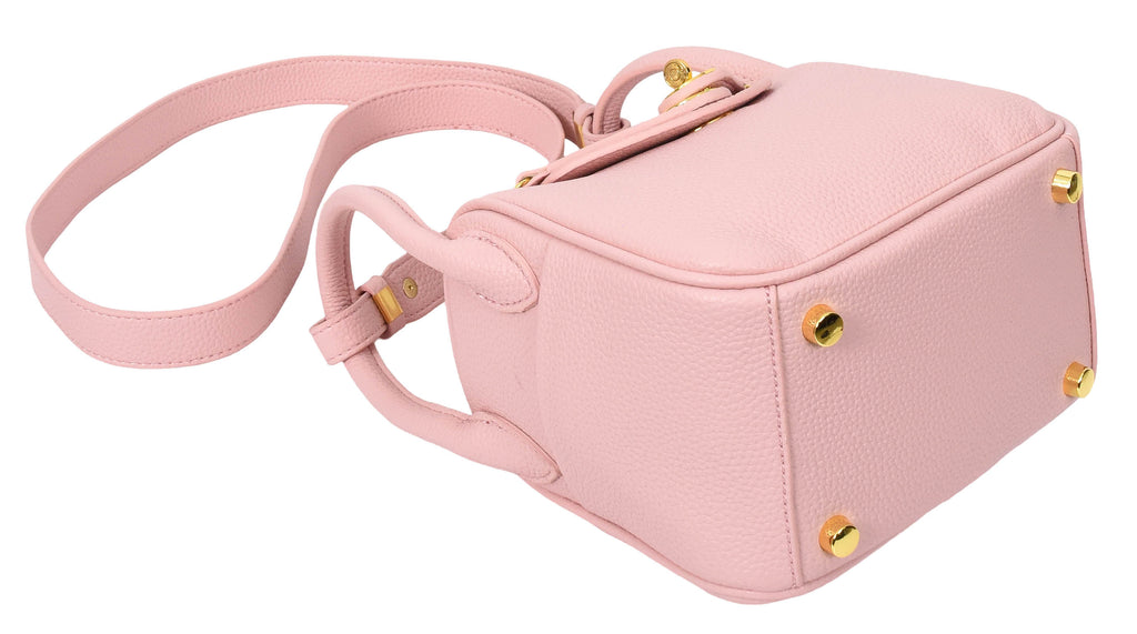 Regina Women's Faux Leather Mini Shoulder Strap Bag Pink-12