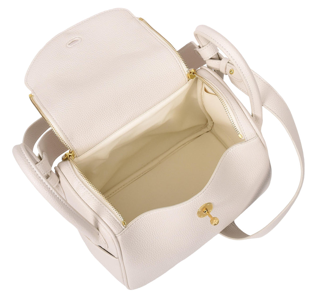 Iqaluit Women's Faux Leather Large Shoulder Strap Bag White-11