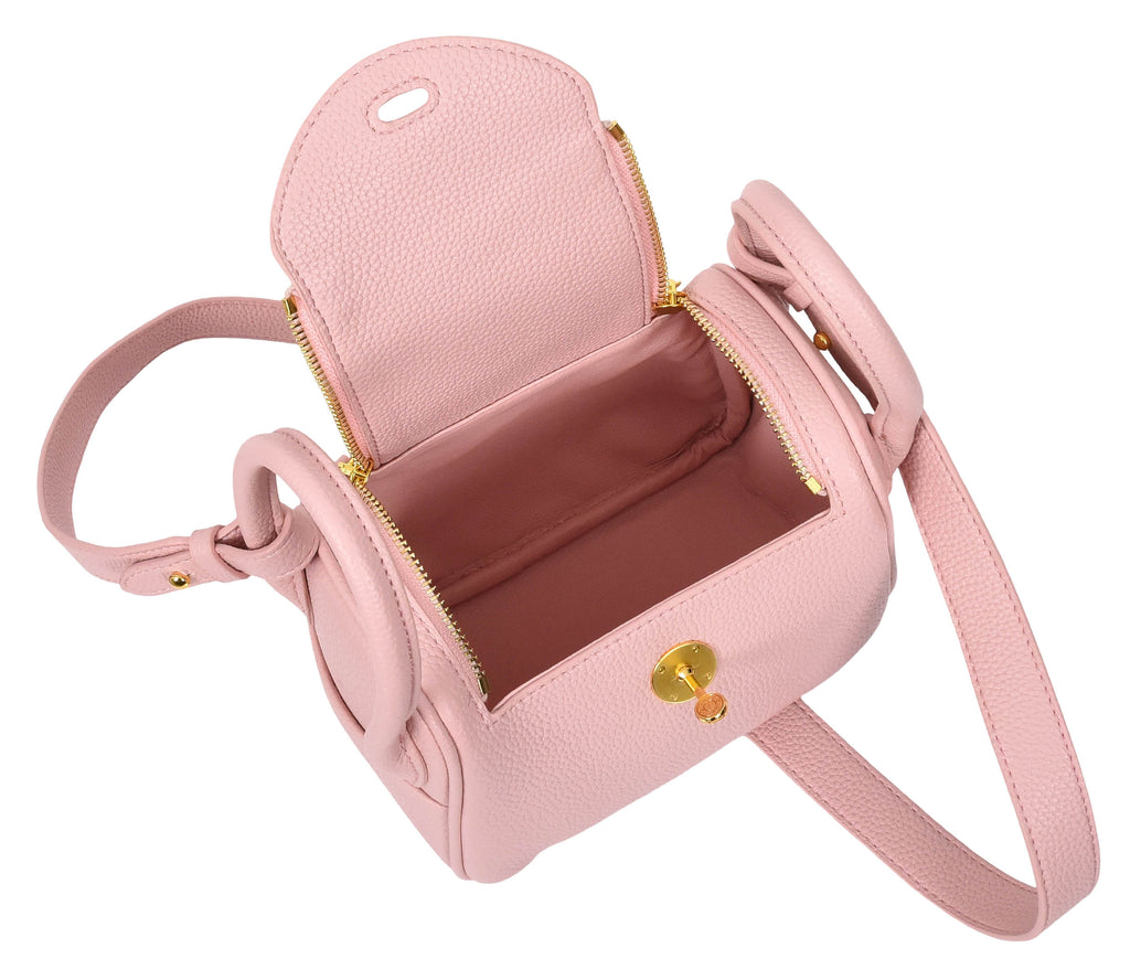 Regina Women's Faux Leather Mini Shoulder Strap Bag Pink-13