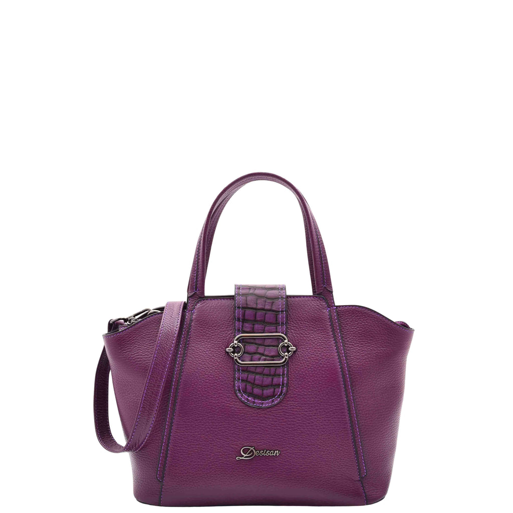 DR586 Women's Stylish Leather Adjustable Strap Handbag Purple 1