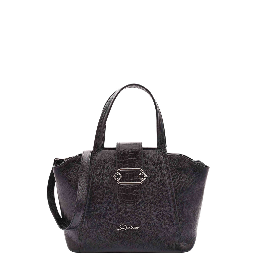 DR586 Women's Stylish Leather Adjustable Strap Handbag Black 1