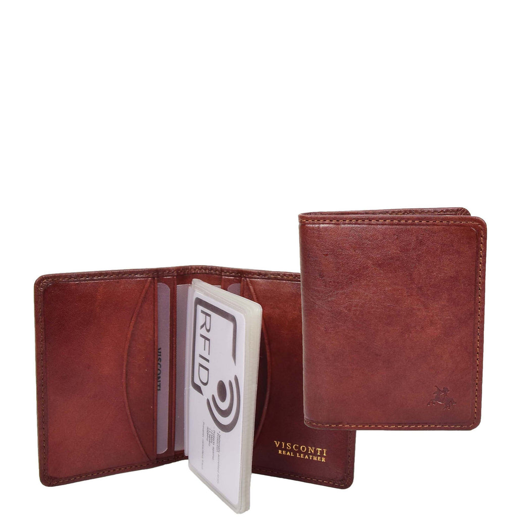 DR665 Men's Slim Real Leather Wallet RFID Credit Cards Holder Tan 1