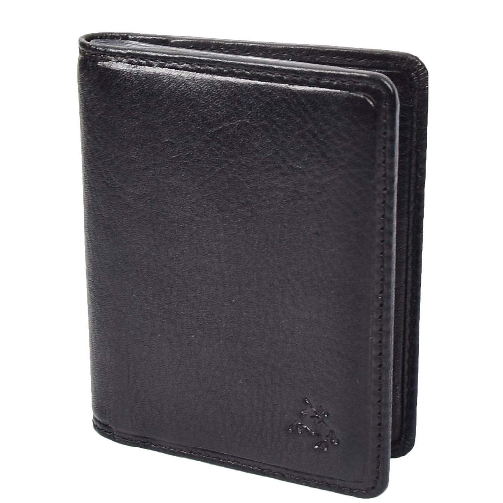 DR665 Men's Slim Real Leather Wallet RFID Credit Cards Holder Black 2