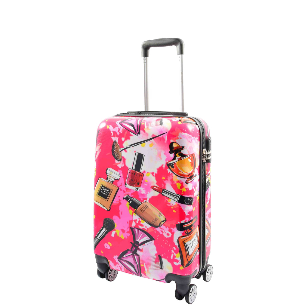 DR633 Ladies Hard Shell Travel Luggage Make Up Print Four Wheels Suitcase 1