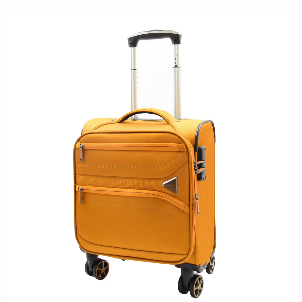 DR543 Soft Expandable 8 Wheeled Luggage Yellow 1