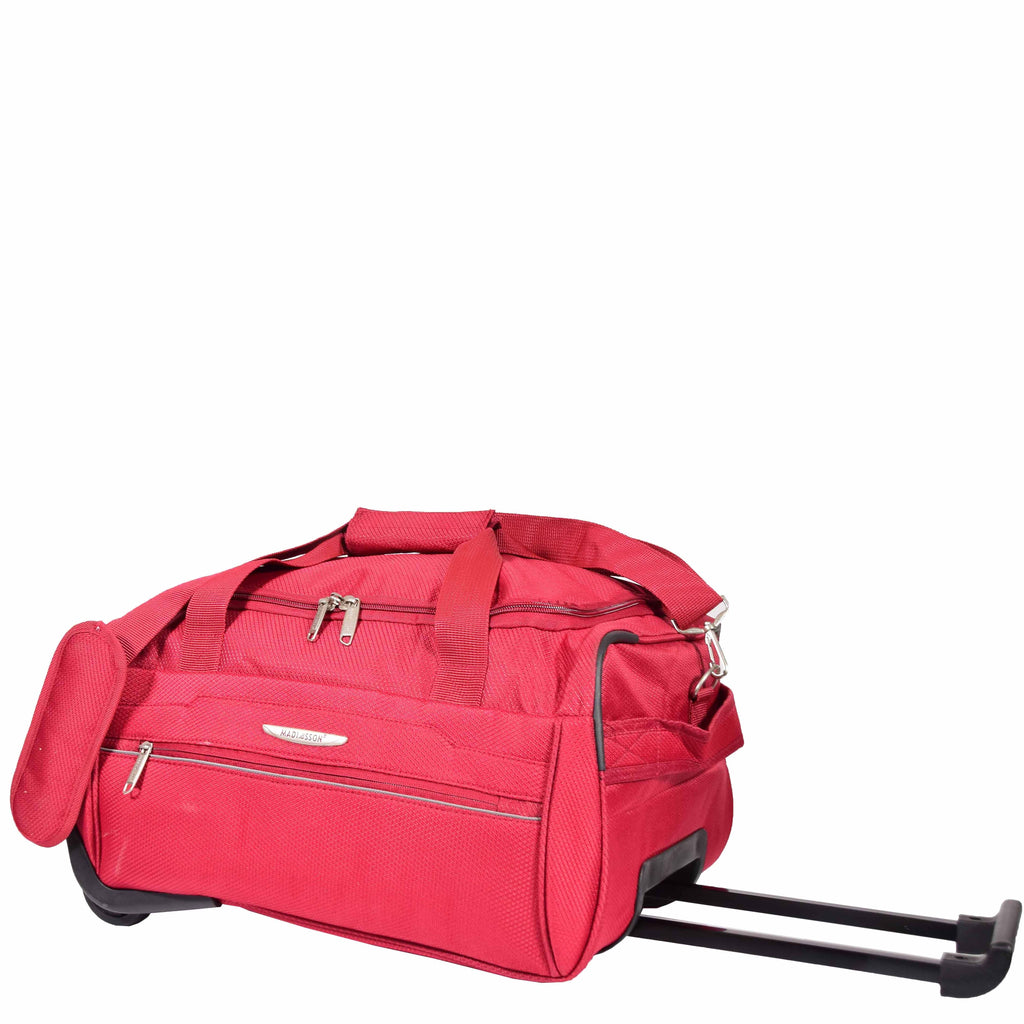 DR638 Weekend Travel Mid Size Bag Wheeled Holdall Duffle Red 6