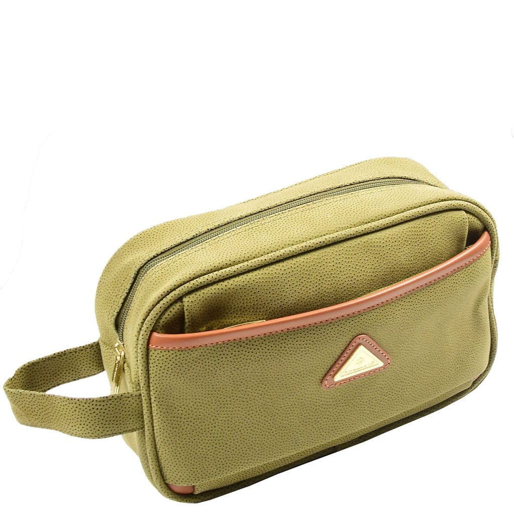 DR625 Toiletry Wash Faux Leather Wrist Bag Green 1