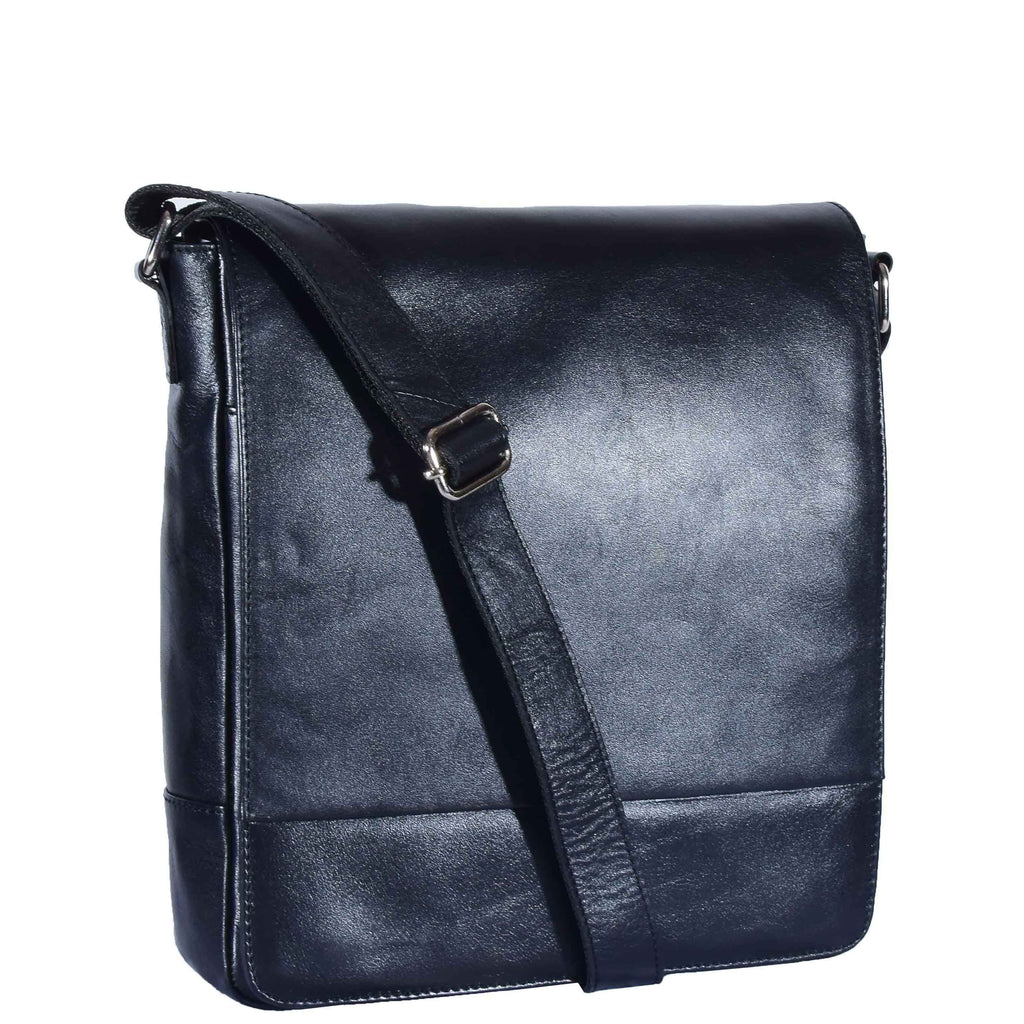 DR598 Men's Genuine Leather Travel Shoulder Cross Body Bag Black 1