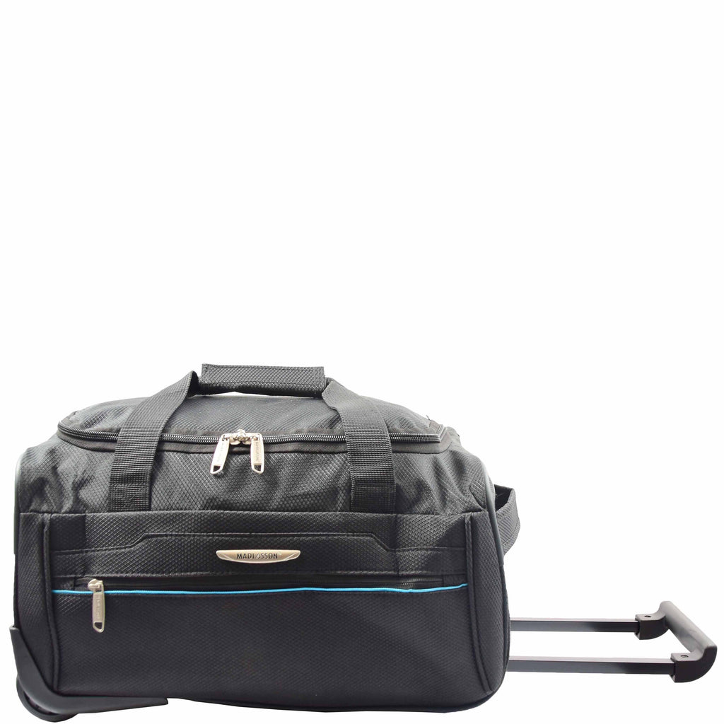 DR638 Weekend Travel Mid Size Bag Wheeled Holdall Duffle Black 2