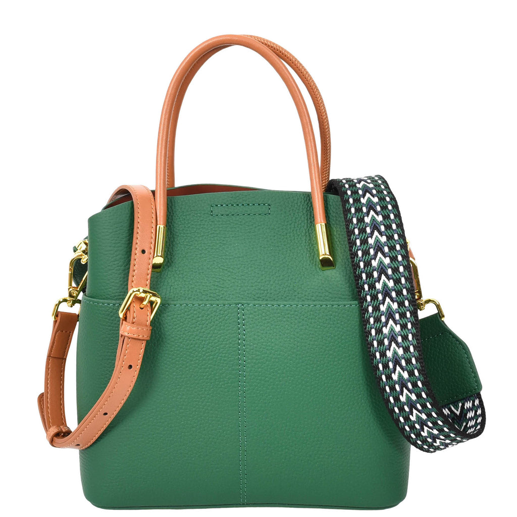 Winnipeg Women Leather Top Handle Shoulder Bag Green-1