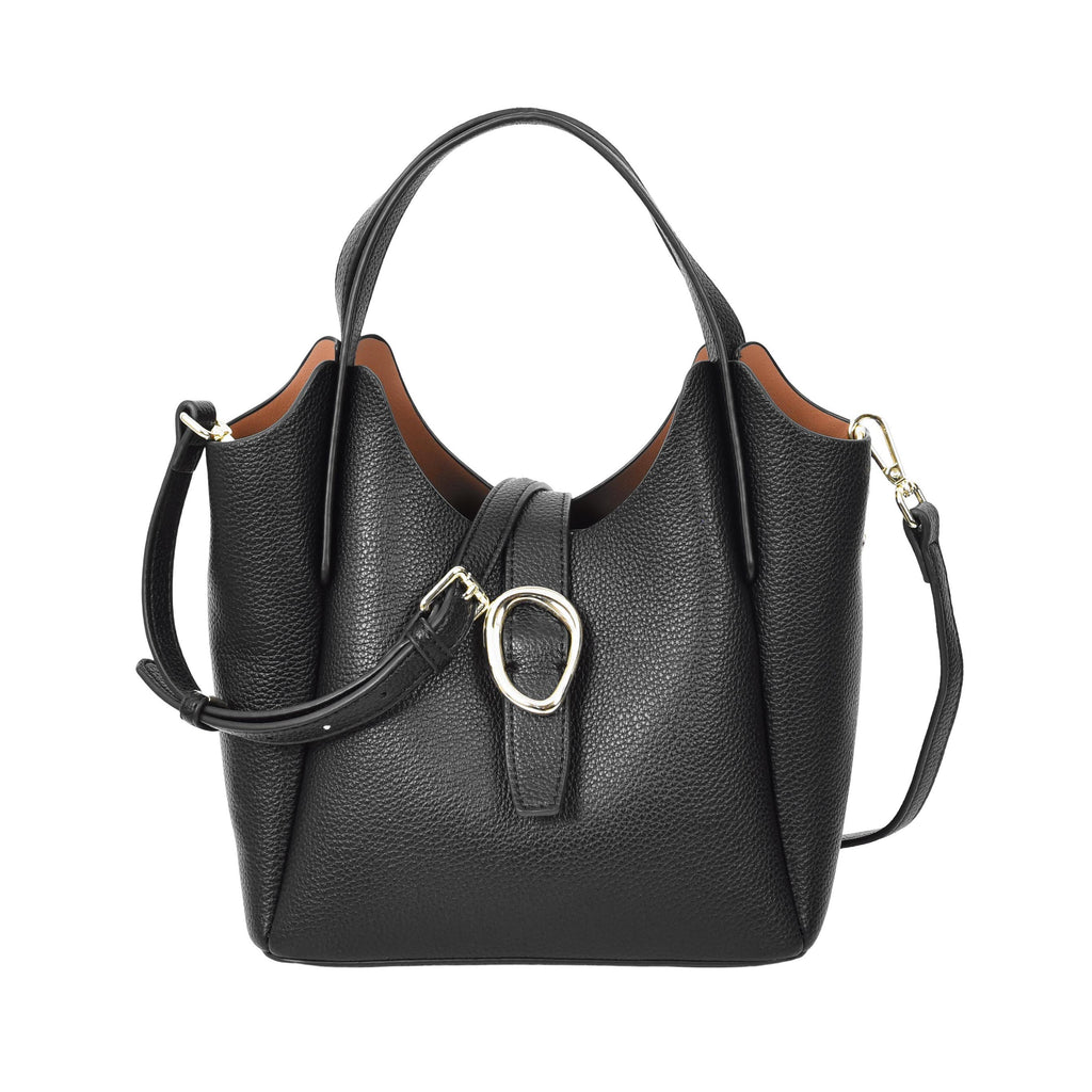 Montreal  Women's Small Faux Leather Shoulder Handbag Black -1