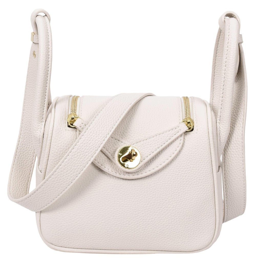 Regina Women's Faux Leather Mini Shoulder Strap Bag White-1