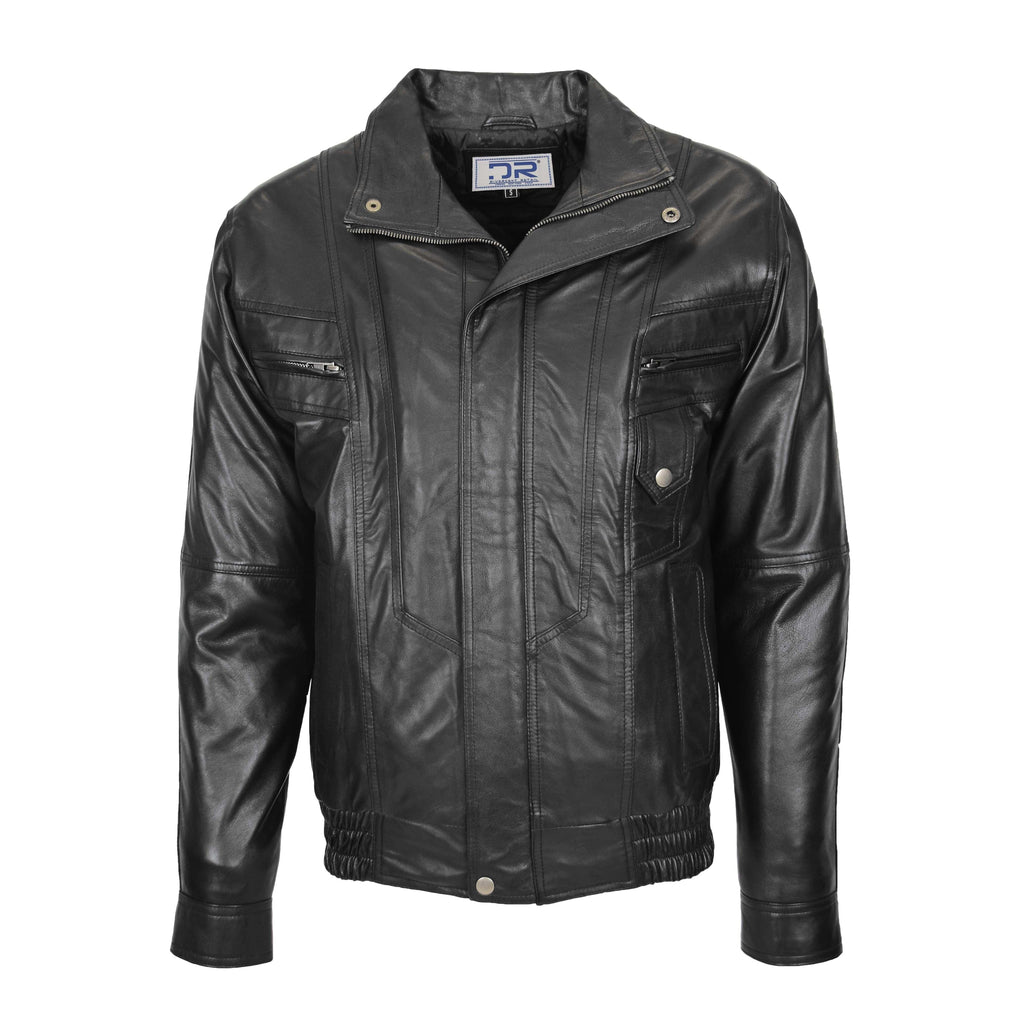 DR109 Men's Leather Nubuck Classic Black Jacket 1