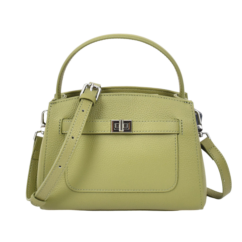 Halifax Women Small Leather Top Handle Shoulder Handbag  Olive-1