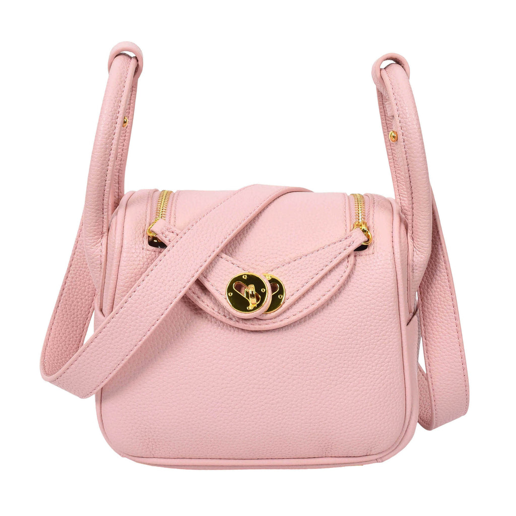 Regina Women's Faux Leather Mini Shoulder Strap Bag Pink-1