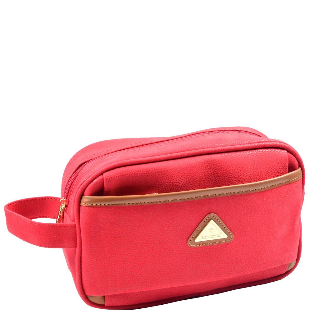 DR625 Toiletry Wash Faux Leather Wrist Bag Red 1
