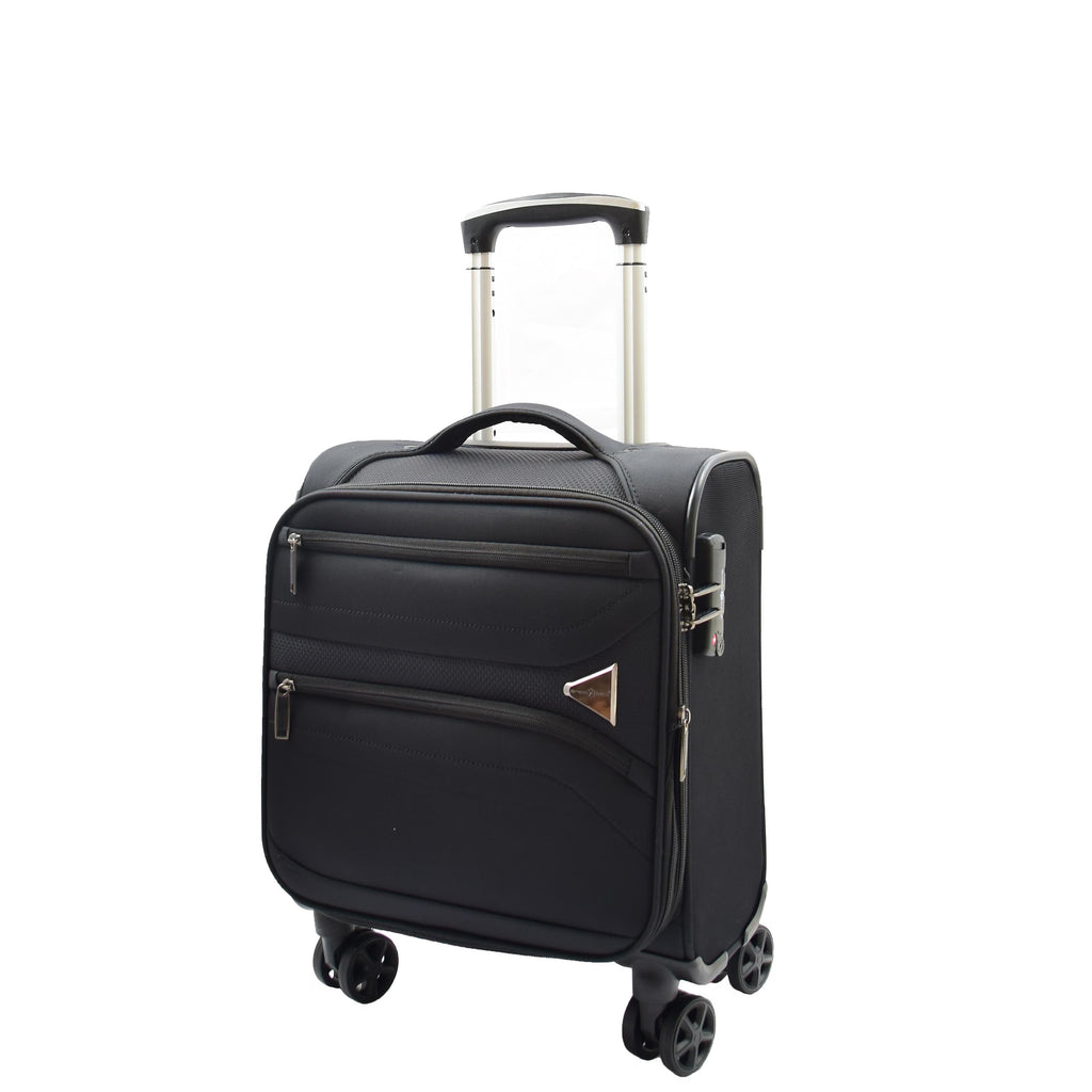 DR543 Soft Expandable 8 Wheeled Luggage Black 1