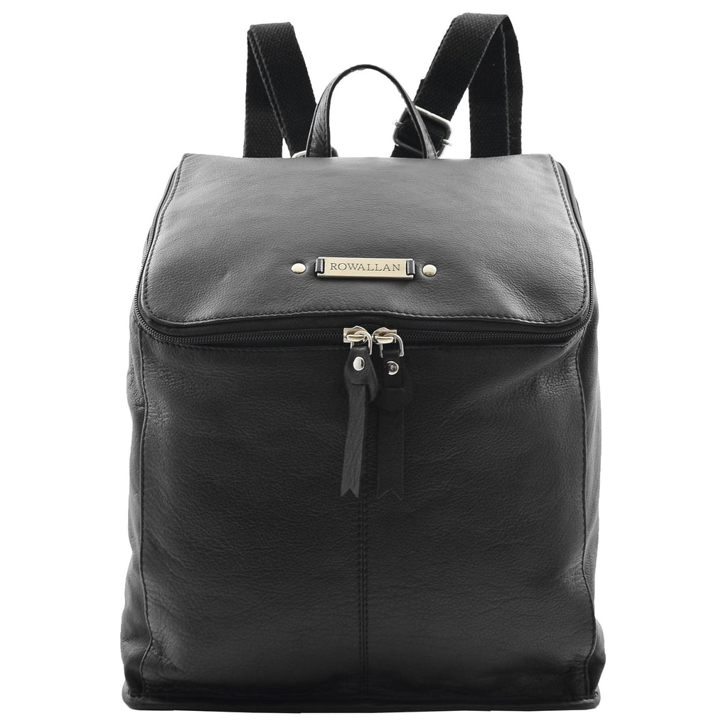 DR614 Real Leather Stylish Rucksack Backpack Black 1