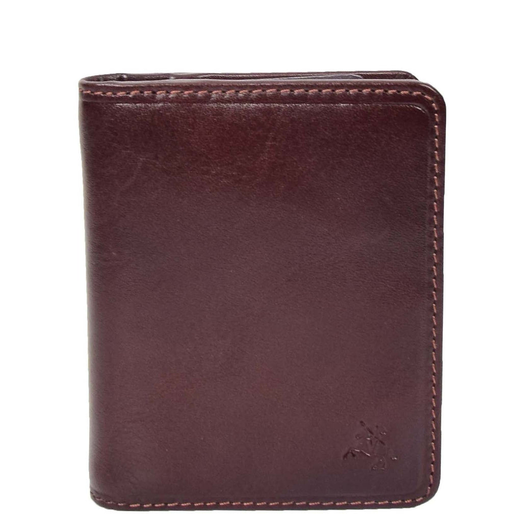 DR665 Men's Slim Real Leather Wallet RFID Credit Cards Holder Brown 2