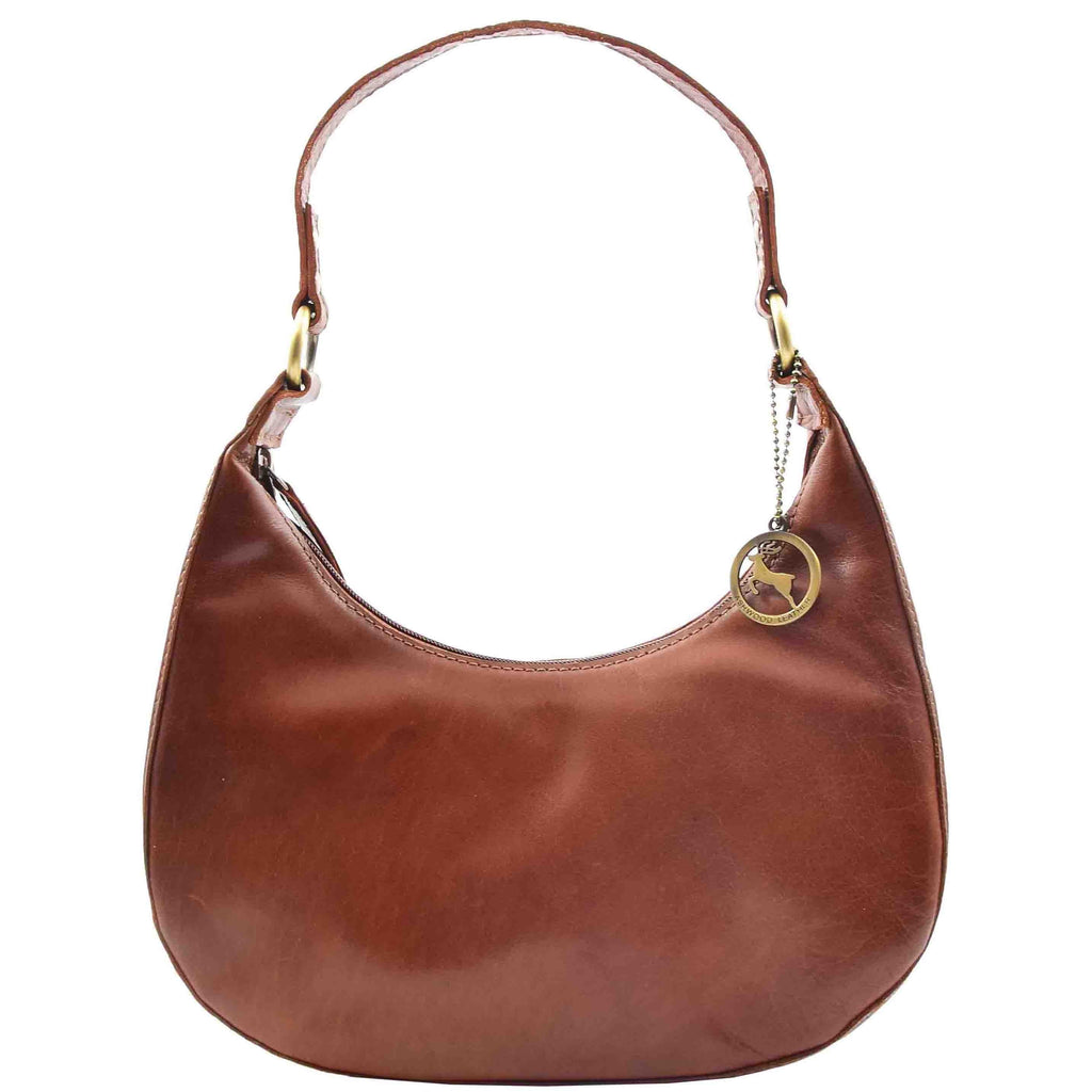 DR557 Women's Real Leather Classic Shoulder Hobo Bag Chestnut 1