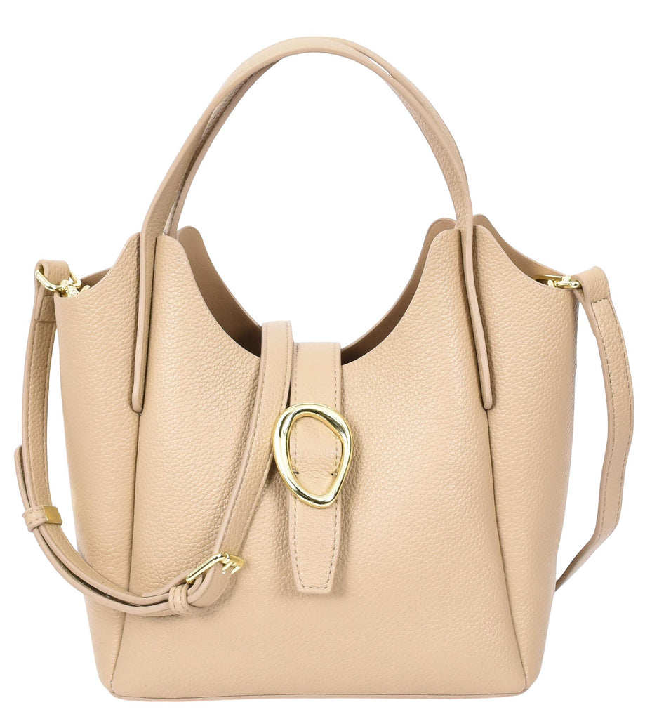 Montreal  Women's Small Faux Leather Shoulder Handbag Beige-1