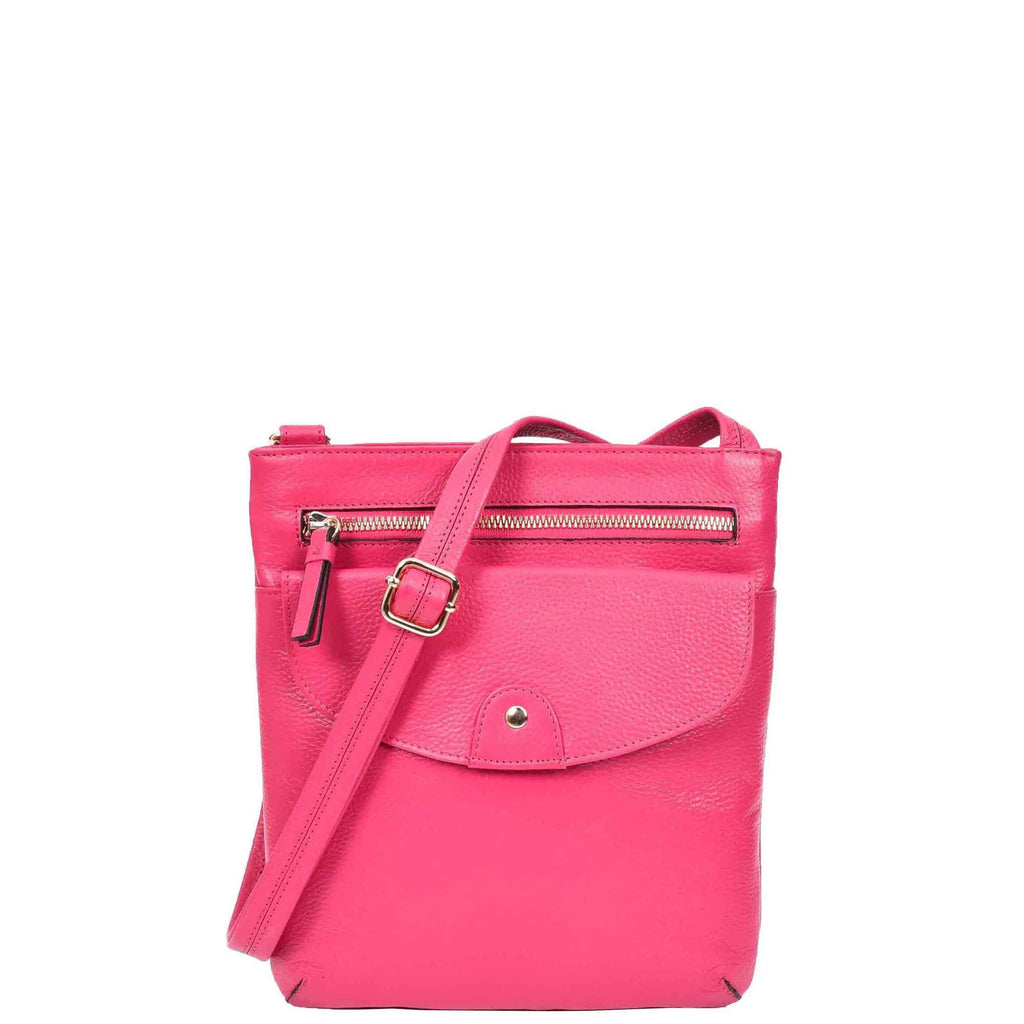 DR686 Ladies Leather Cross Body Sling Bag Pink 9
