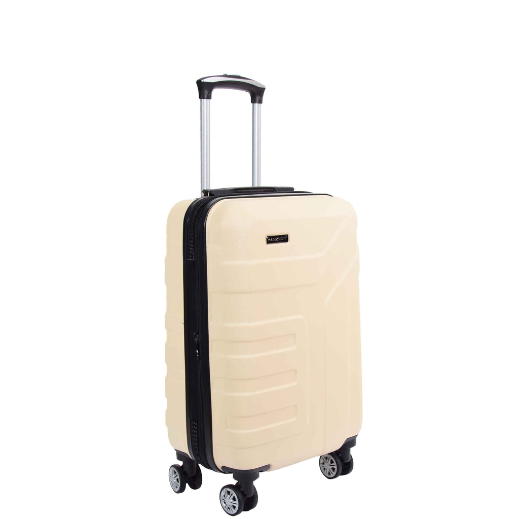 DR575 Expandable Hard Shell Cabin Luggage With Four Wheels Off White 1