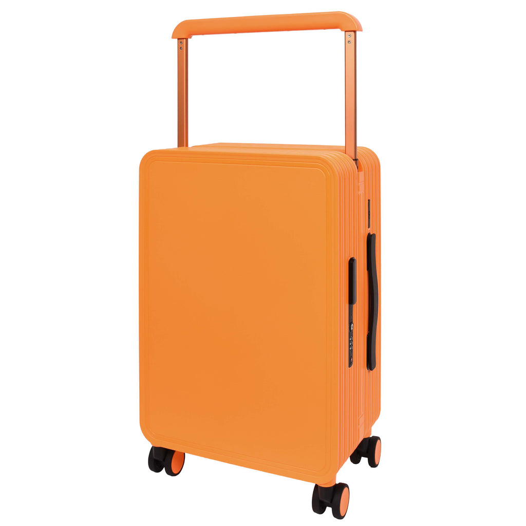 DR698 Cabin Size USB Port Suitcase Four Wheels Hard Shell Smart Luggage Orange-1