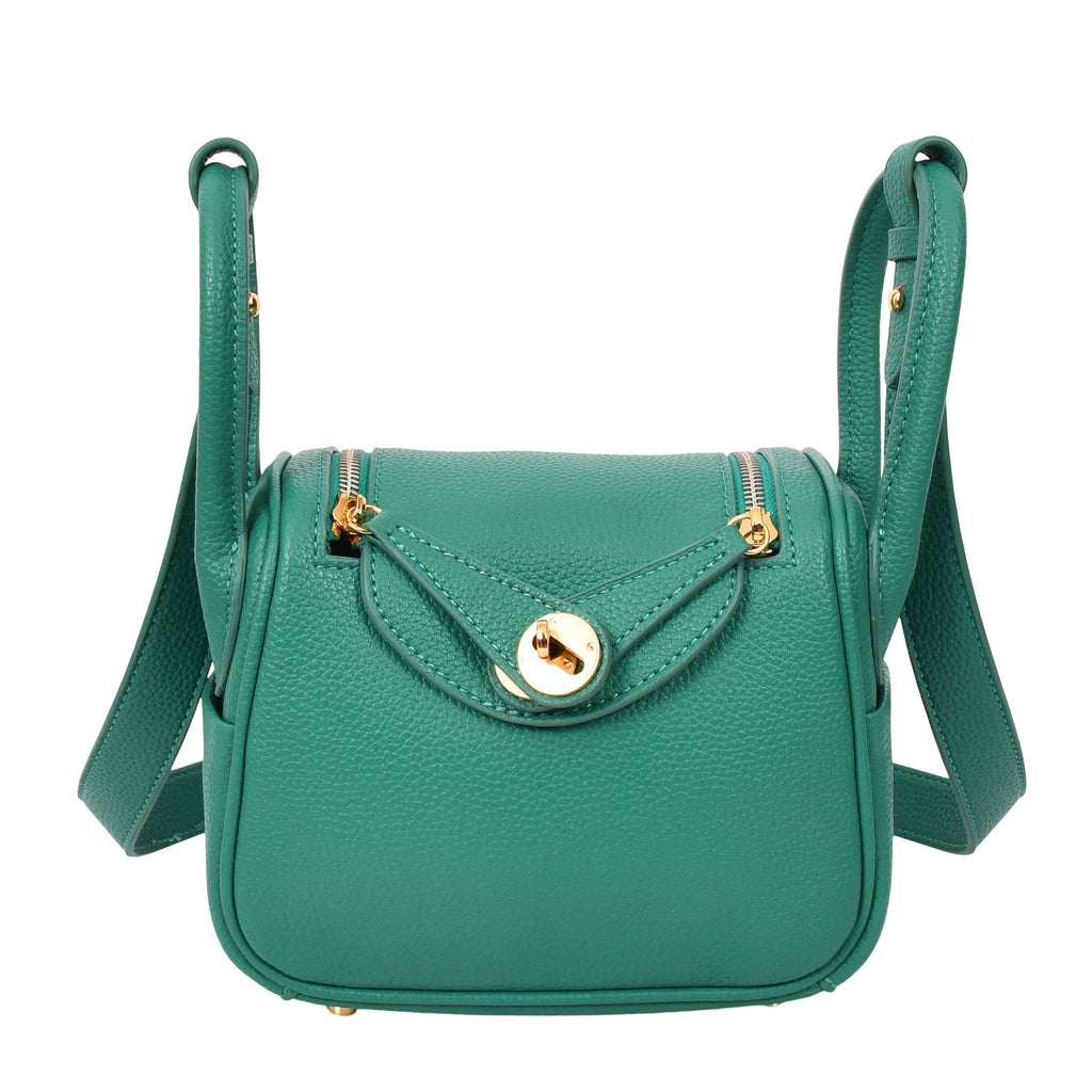 Regina Women's Faux Leather Mini Shoulder Strap Bag Green-1