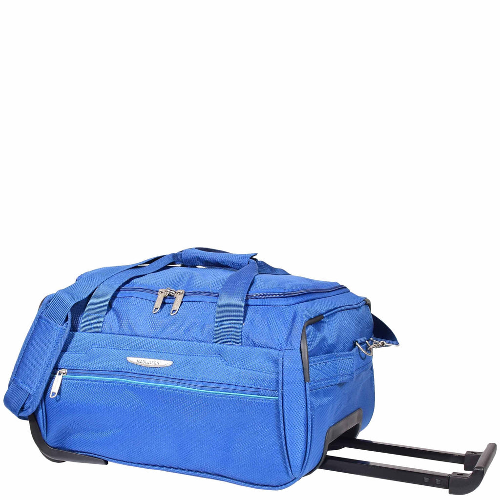 DR638 Weekend Travel Mid Size Bag Wheeled Holdall Duffle Blue 5