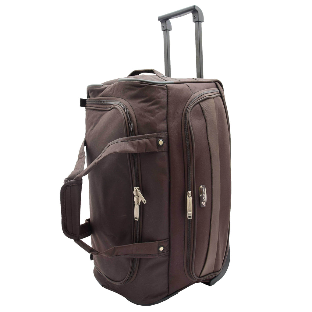 DR487 Lightweight Mid Size Holdall With Wheels Brown 1