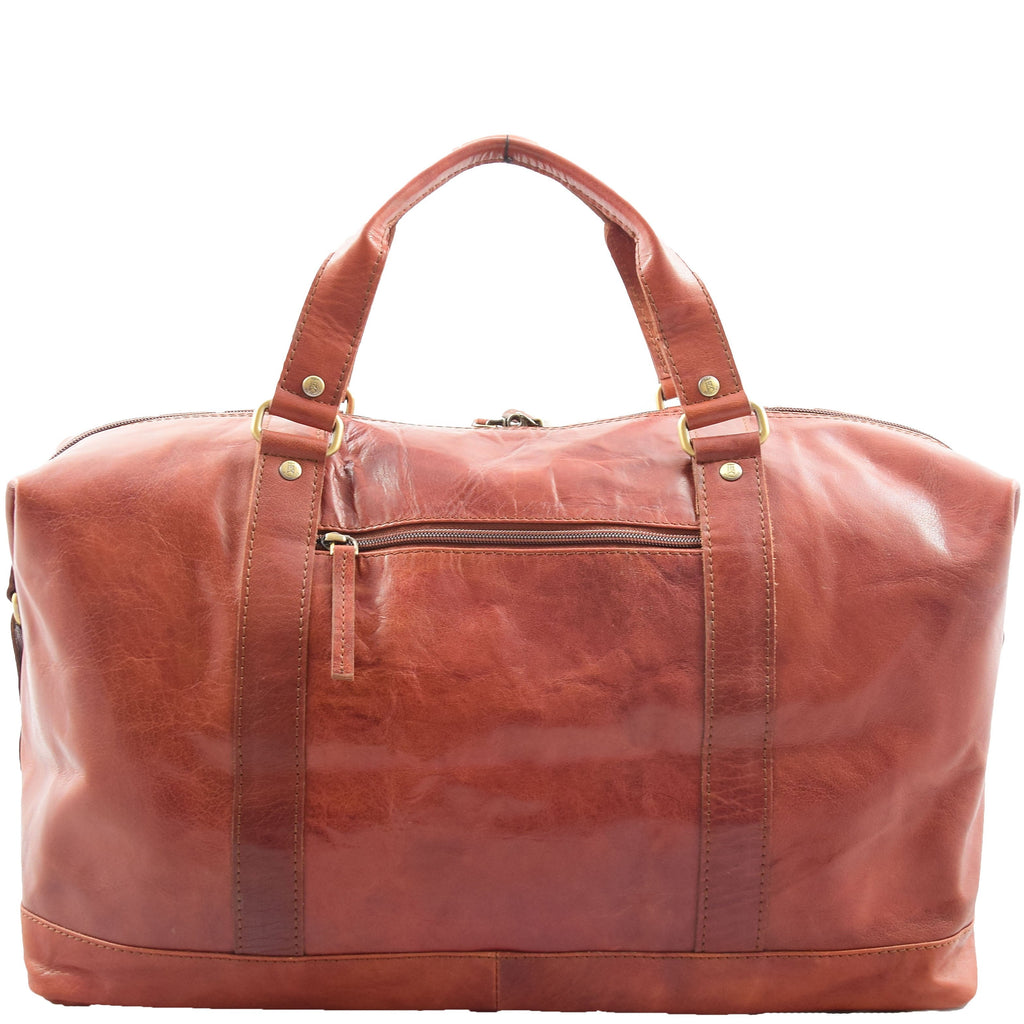 DR606 Genuine Leather Large Size Weekend Duffle Bag Tan 2