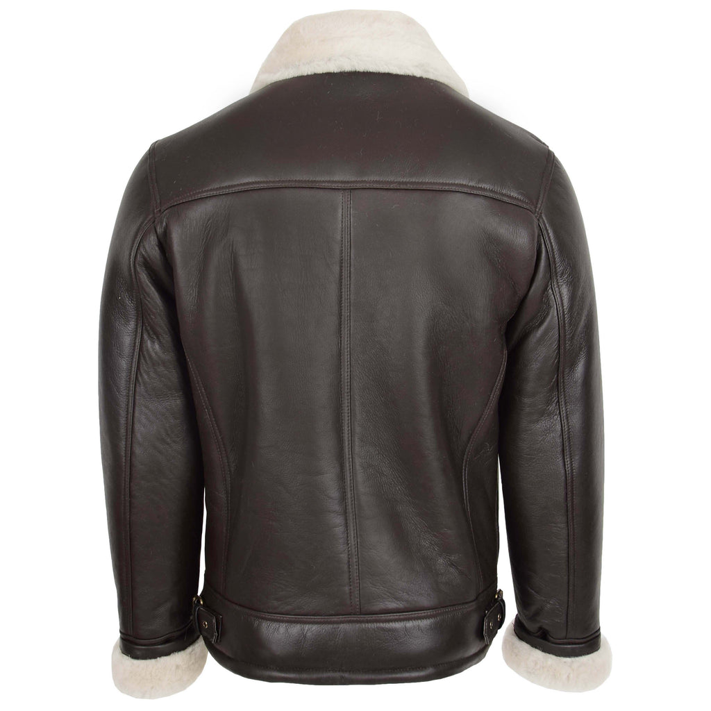 DR167 Men's Classic Sheepskin Leather Jacket White 2