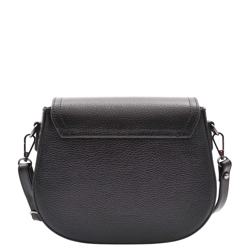 DR578 Women's Genuine Leather Small Sized Cross Body Bag Black 2