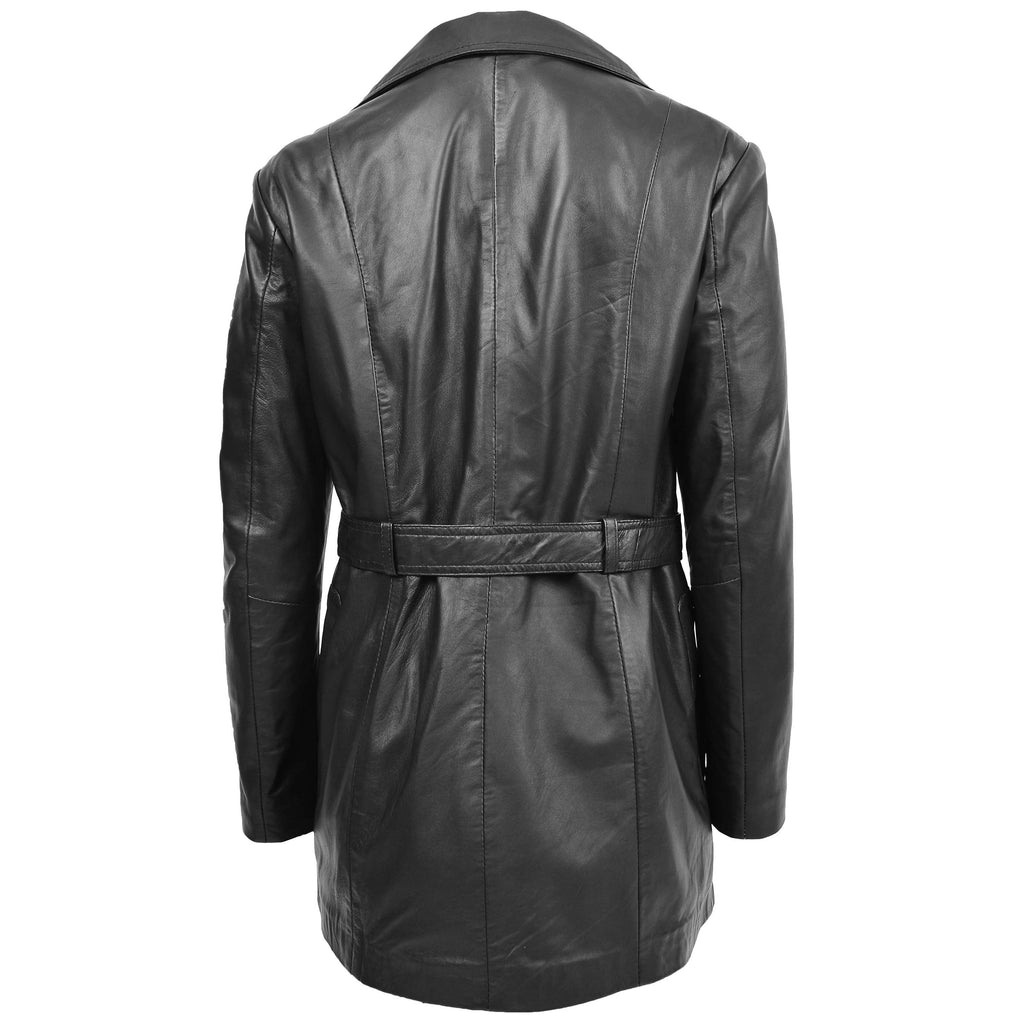 DR219 Women's Smart Winter Leather Coat Black 2