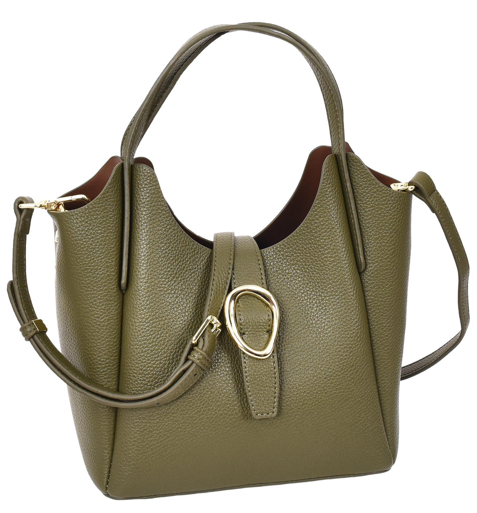 Montreal  Women's Small Faux Leather Shoulder Handbag Olive-2