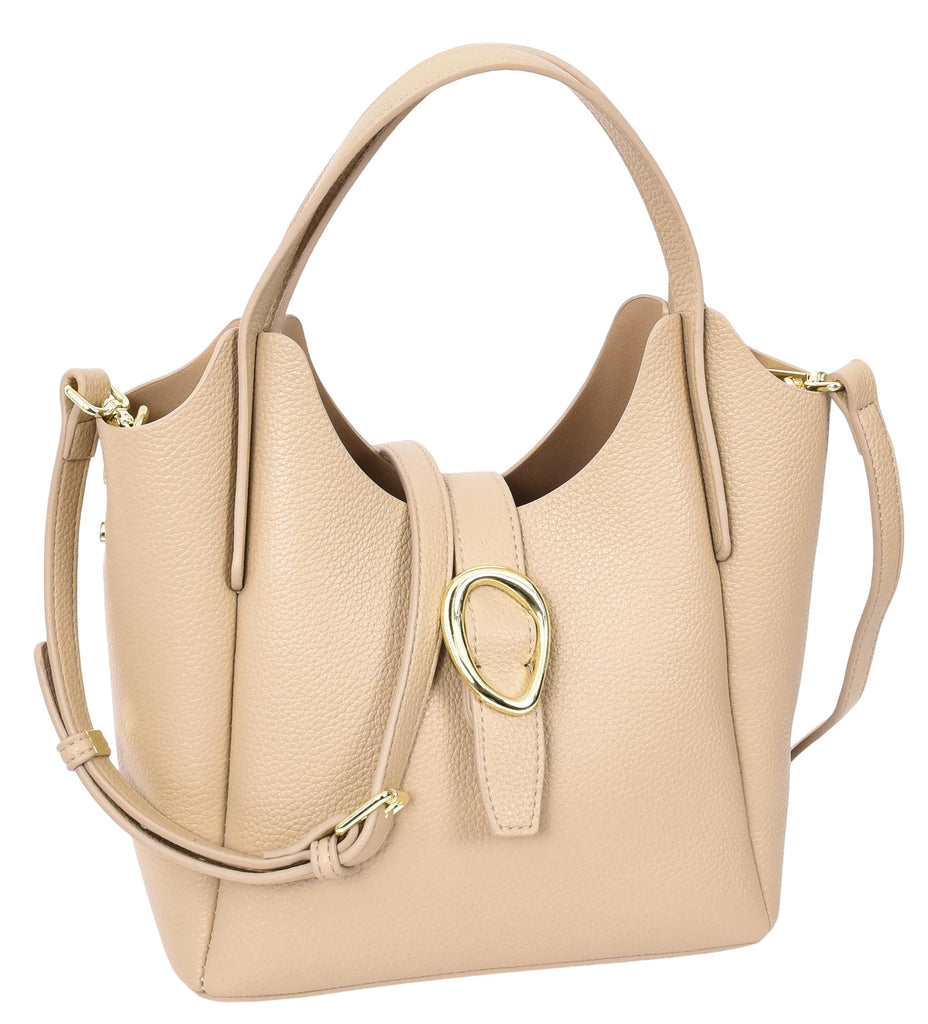 Montreal  Women's Small Faux Leather Shoulder Handbag Beige-2