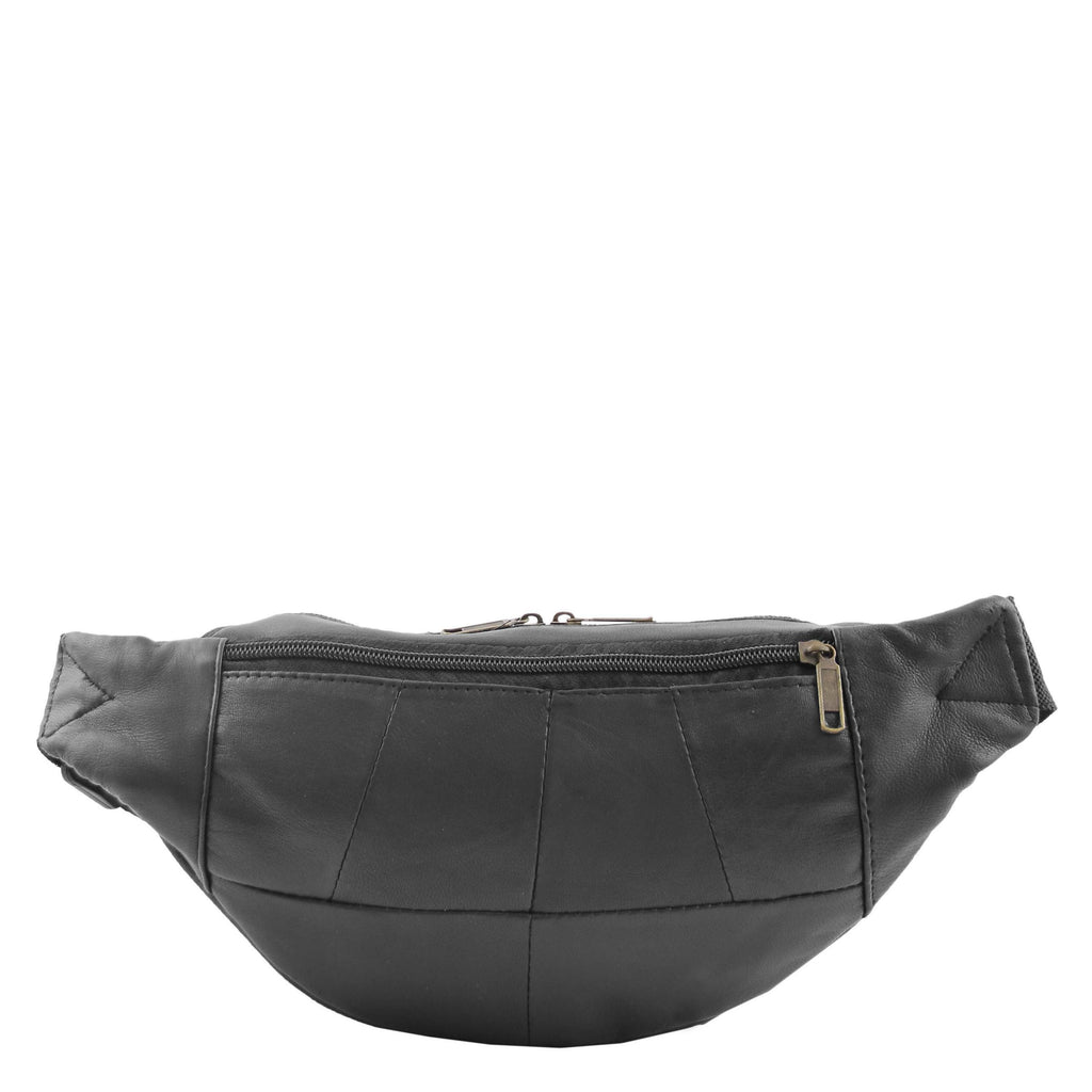DR620 Real Leather Bum Bag Belt Pack Black 2