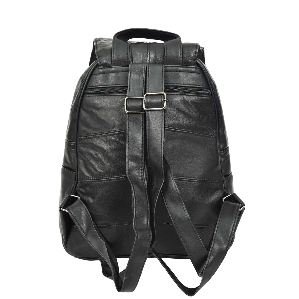 DR671 Women's Organiser Bag Genuine Leather Backpack Black 2