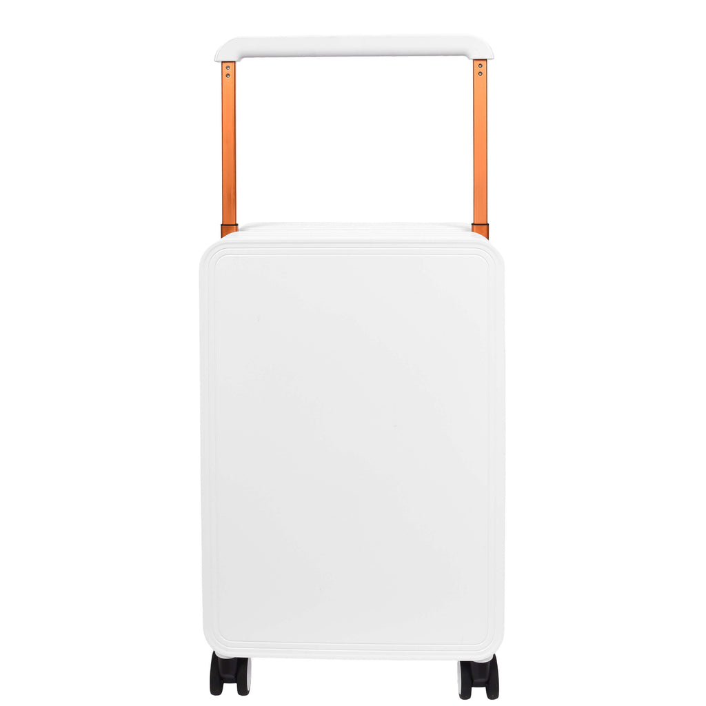 DR698 Cabin Size USB Port Suitcase Four Wheels Hard Shell Smart Luggage White-2