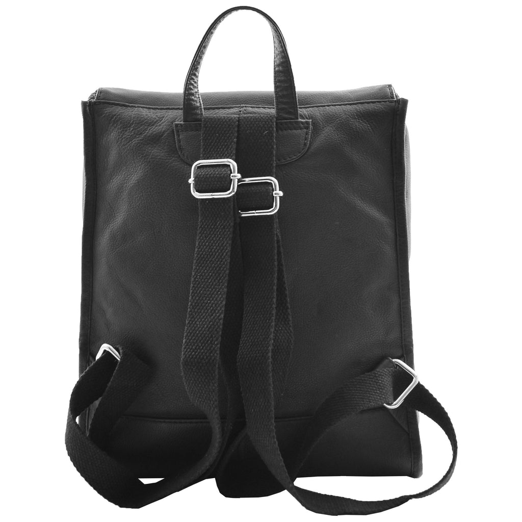 DR614 Real Leather Stylish Rucksack Backpack Black 2